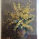 Flowers oil on canvas 50s bouquet of mimosas