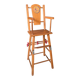 Doll high chair in wood – 1970s, foldable and on wheels