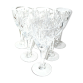 Series of 6 Chantilly wine glasses in Saint-Louis crystal signed