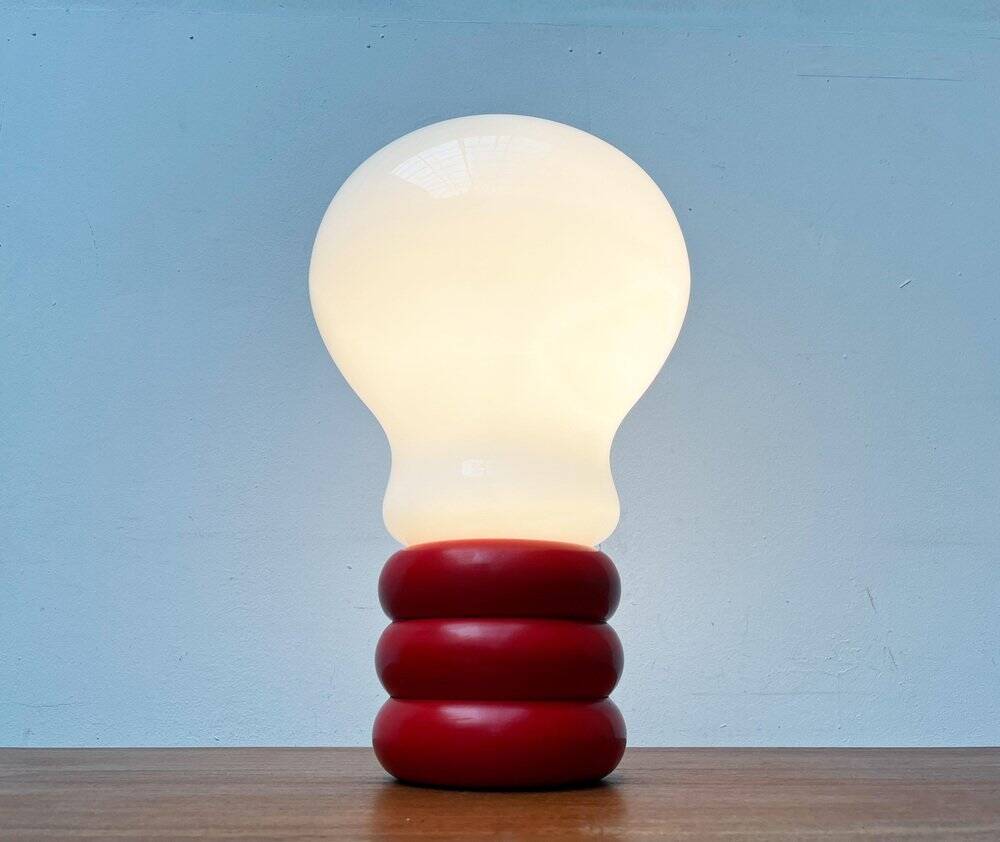 Giant table lamp or floor lamp in the shape of a light bulb from the mid-century German space age by Ingo Maurer for M Design, 1960s.
