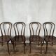 Series of 8 bistro chairs troquet wood curved vintage 1960