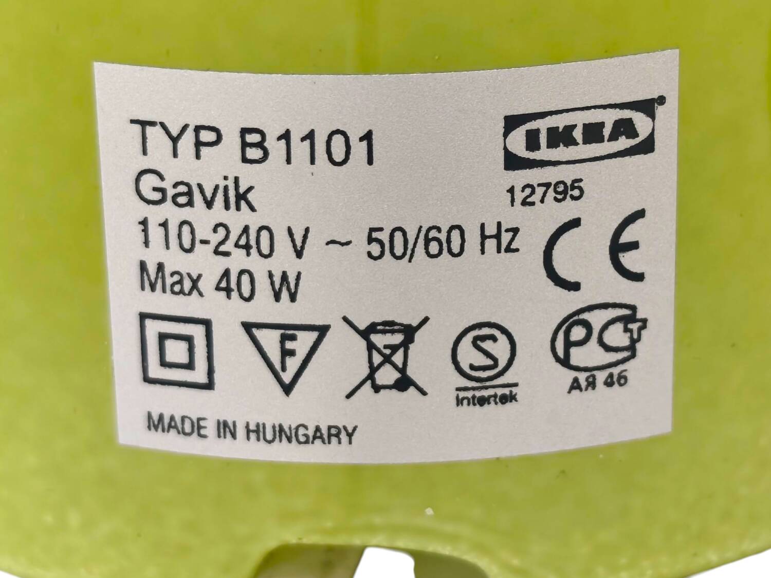 Lampe de table IKEA Gavik – Design en verre jaune-vert vibrant