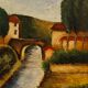 Italian signed landscape painting from 20th century