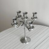 5-branch silver-plated metal candlestick
