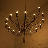 Lustre spirale en laiton style Sarfatti.