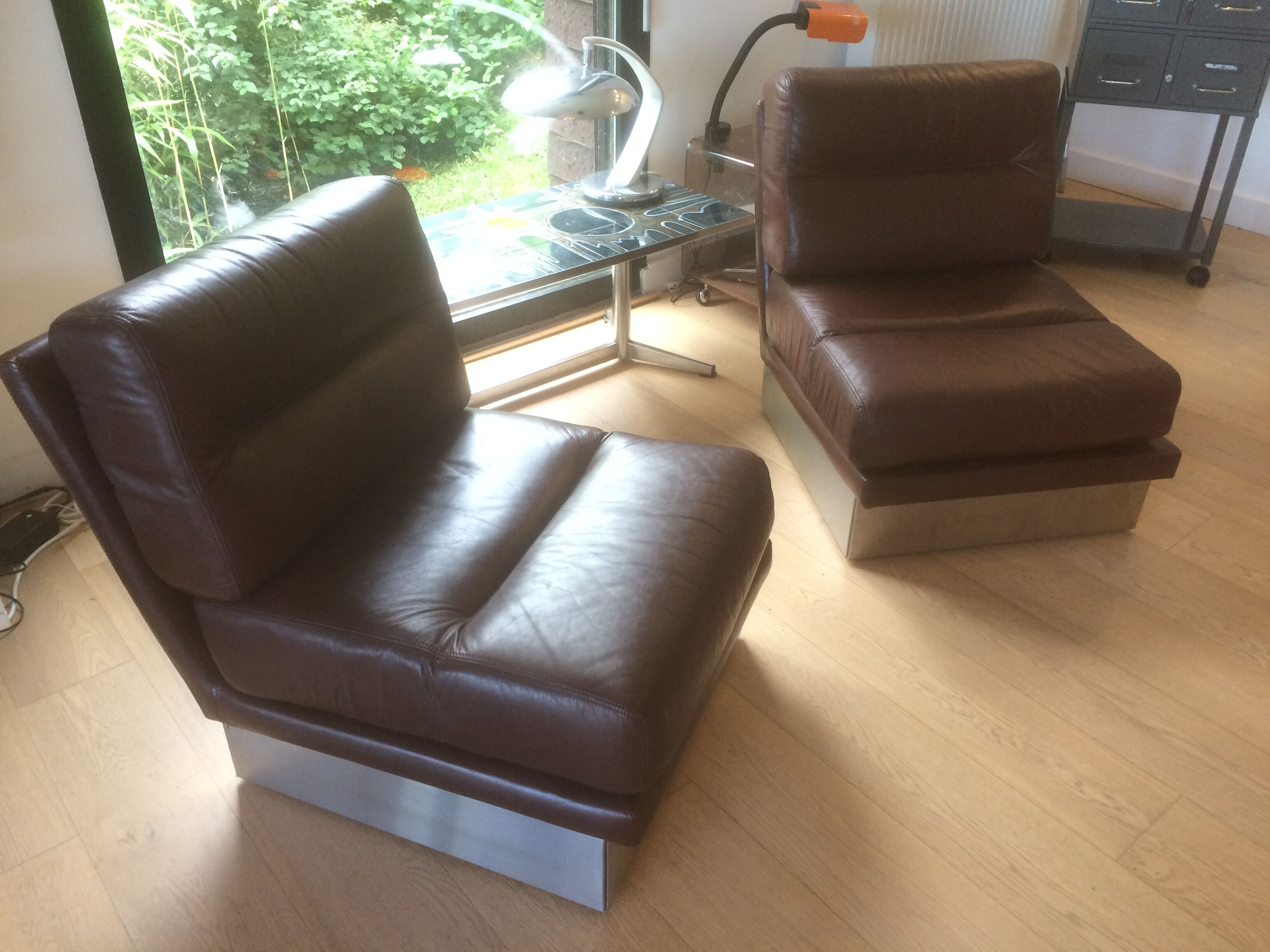 Pair of armchairs by Jacques Charpentier model "California". 1969.