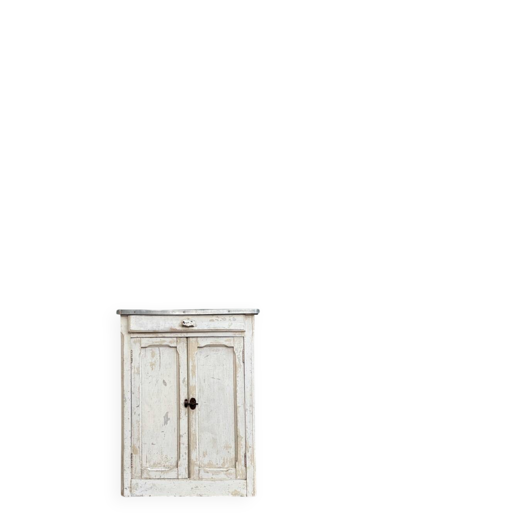 Small Parisian buffet with white patina (renovated)