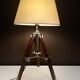 Lampe trépied bois & métal vintage – années 70