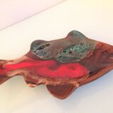 Empty fish pocket in polychrome ceramic Vallauris vintage 60s-70s