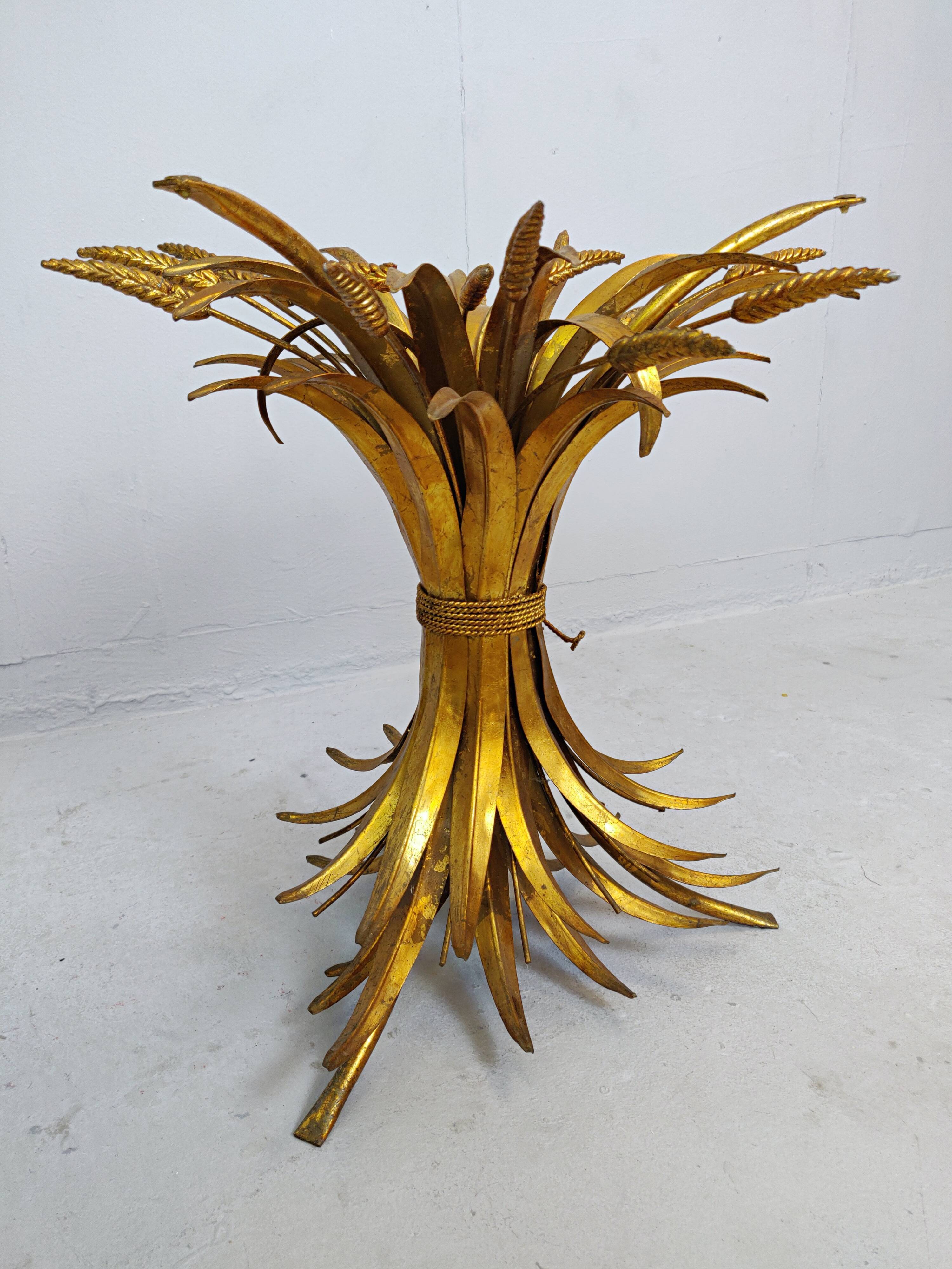 Gilt metal coffee table style Coco Chanel France 1960s