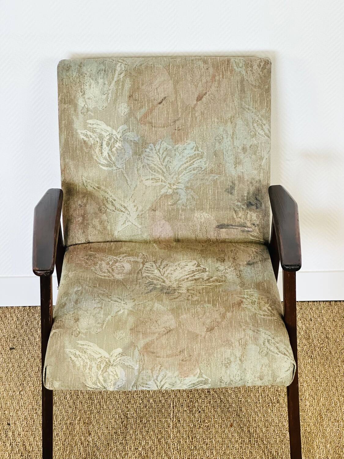 Fauteuil scandinave pieds compas 1960