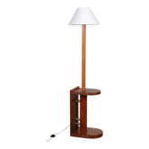Lampadaire moderniste en chêne et métal chromé, attribué à DIM, 1930