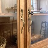 Armoire vitrine chêne massif
