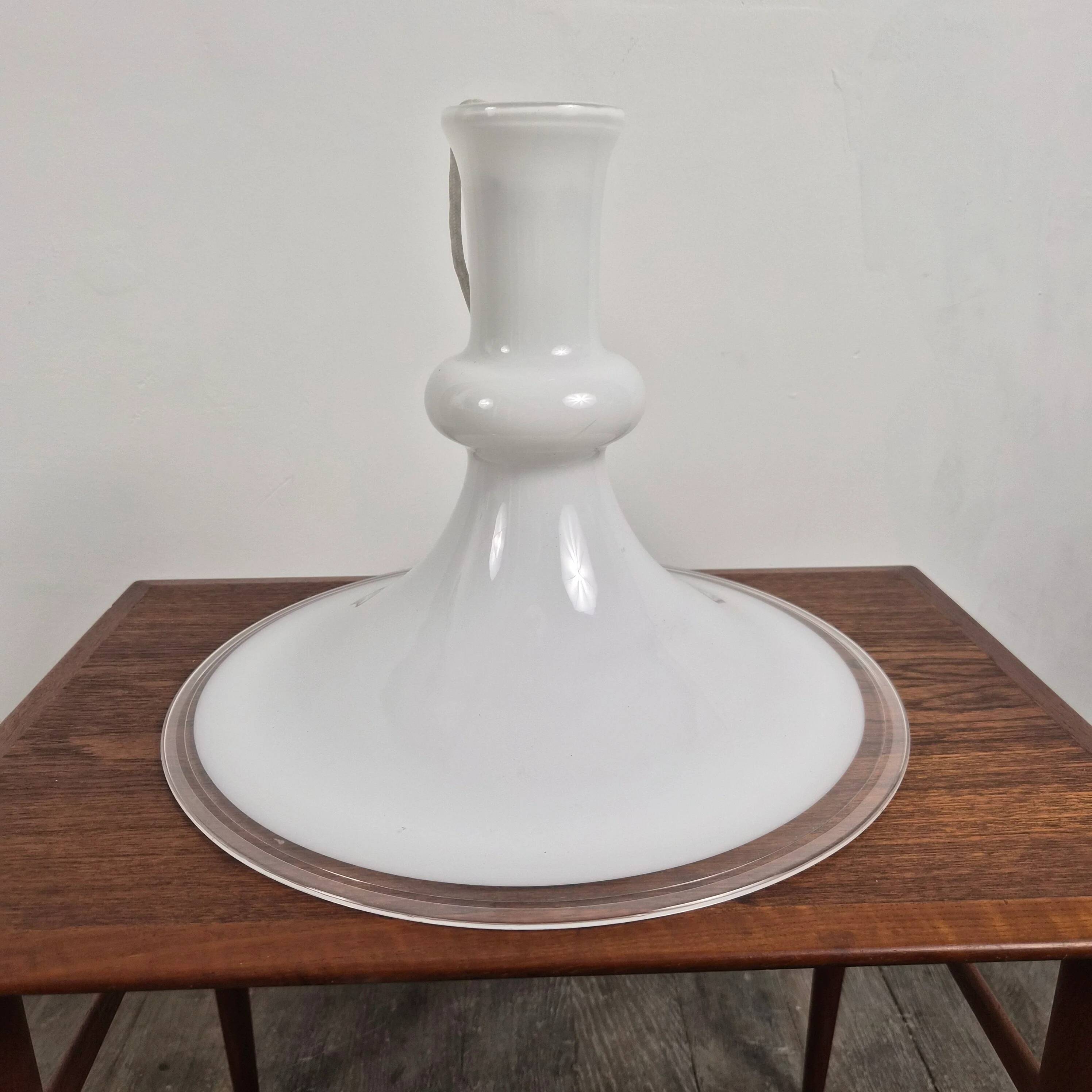 Large glass suspension "Etude" by Michael Bang for Holmegaard, Denmark 1970
