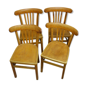 4 vintage bistro chairs stamped