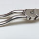 Silver-plated metal grape scissors with stamps