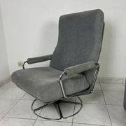 Vintage Gelderland swivel armchair with ottoman Jan des Bouvrie
