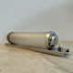 Vintage modernist wall lamp, sandblasted glass and chromed metal, art deco 1930