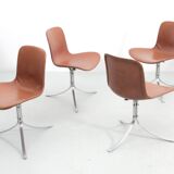 Set of 4 Scandinavian chairs model PK9 original edition K. Christiansen