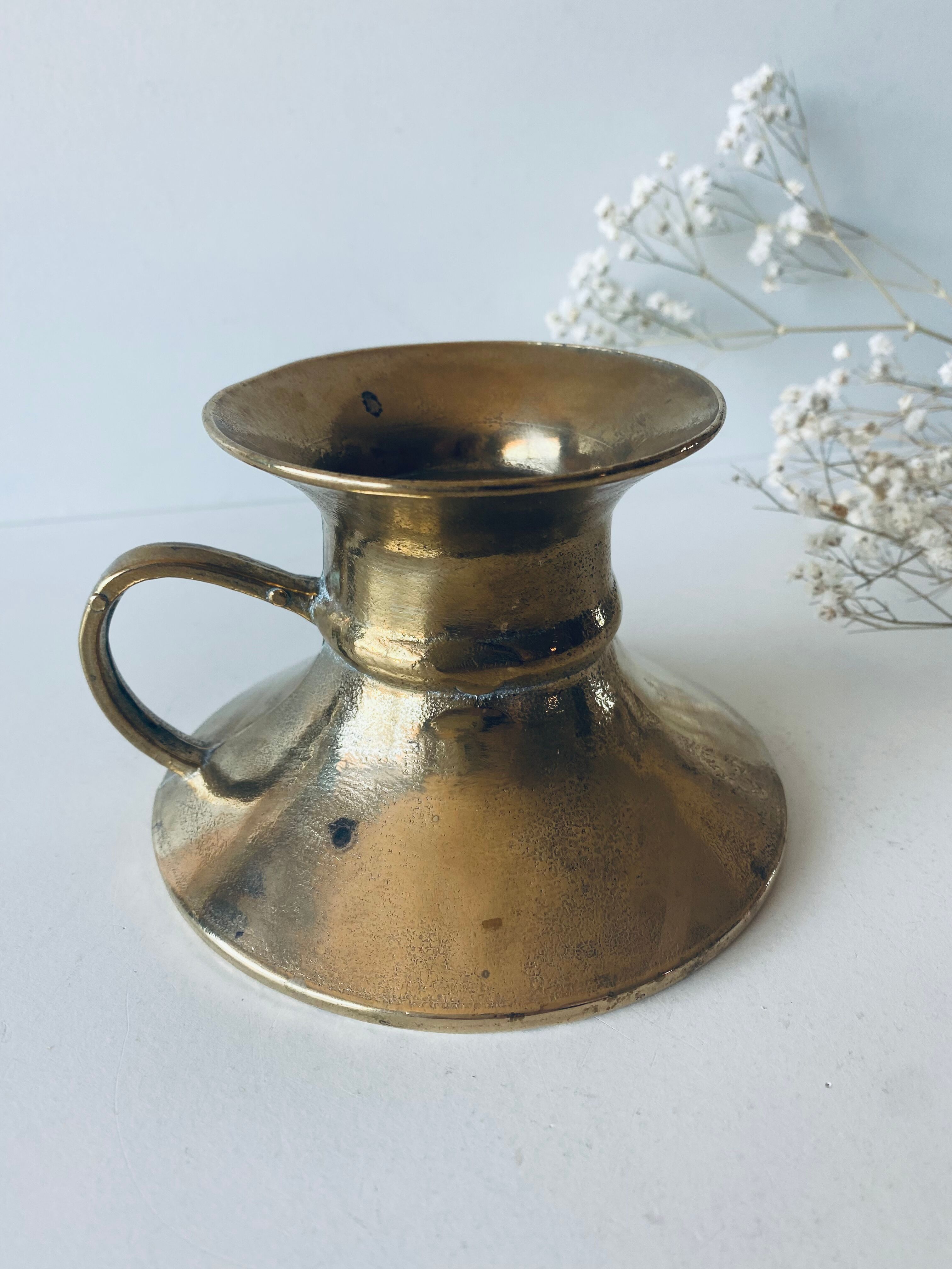 Old bronze church candle holder
