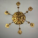 Gilded wood and brass chandelier, Central Europe circa 1900
