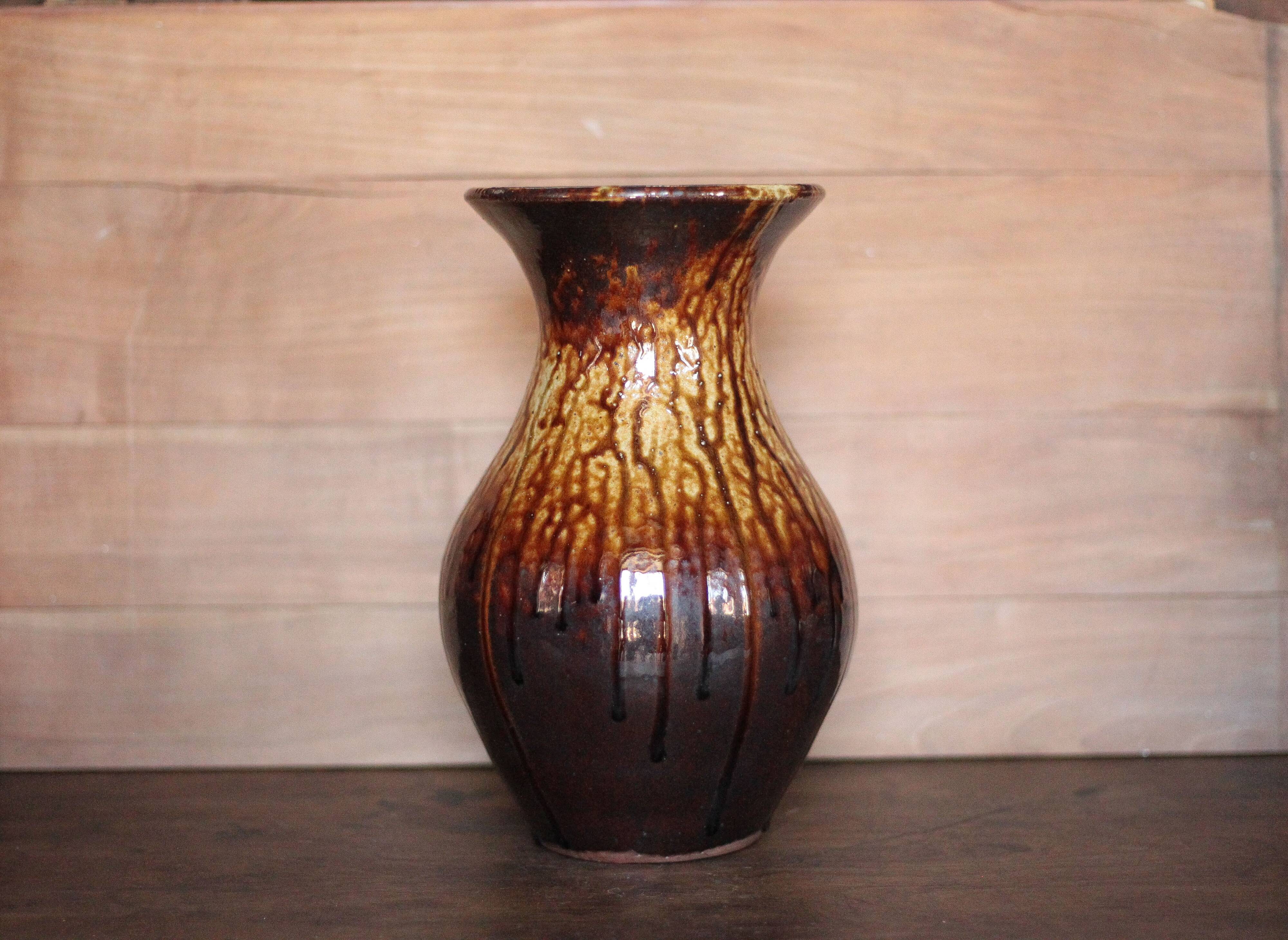 Grand vase en grès de Puisaye, Pascal Normand, vase vintage, déco intérieure