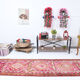 3x13 long hot pink vintage runner rug 399x81cm