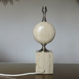 Travertine lamp by Philippe Barbier 1970