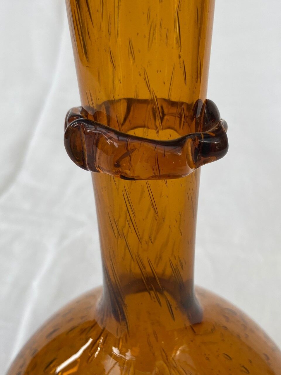 Biot blown glass vase signed