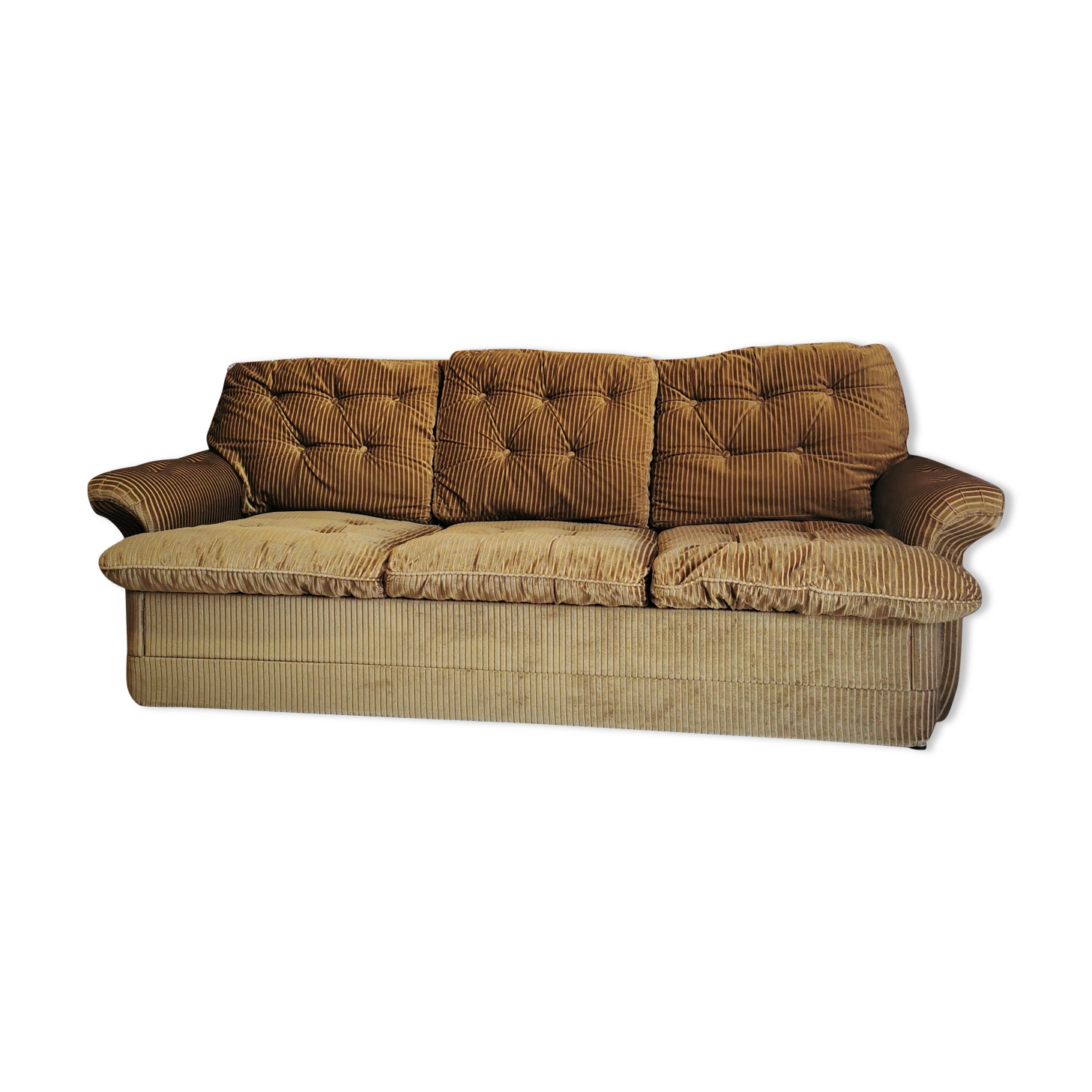 Sofa bed 3 places in corduroy color bronze Roche Bobois