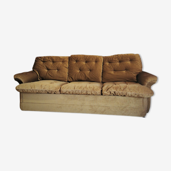 Sofa bed 3 places in corduroy color bronze Roche Bobois