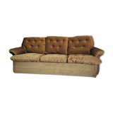 Sofa bed 3 places in corduroy color bronze Roche Bobois