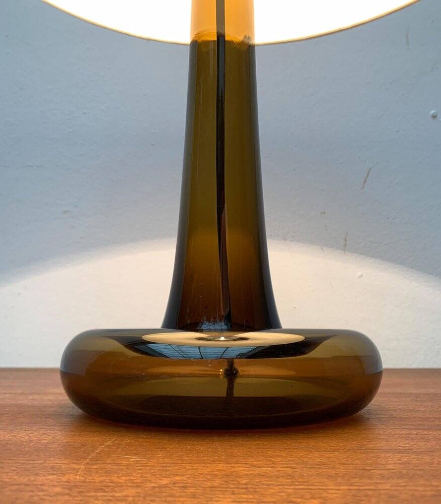 Vintage Danish table lamp model Fleur in glass by Michael Bang for Holmegaard, 1970s.