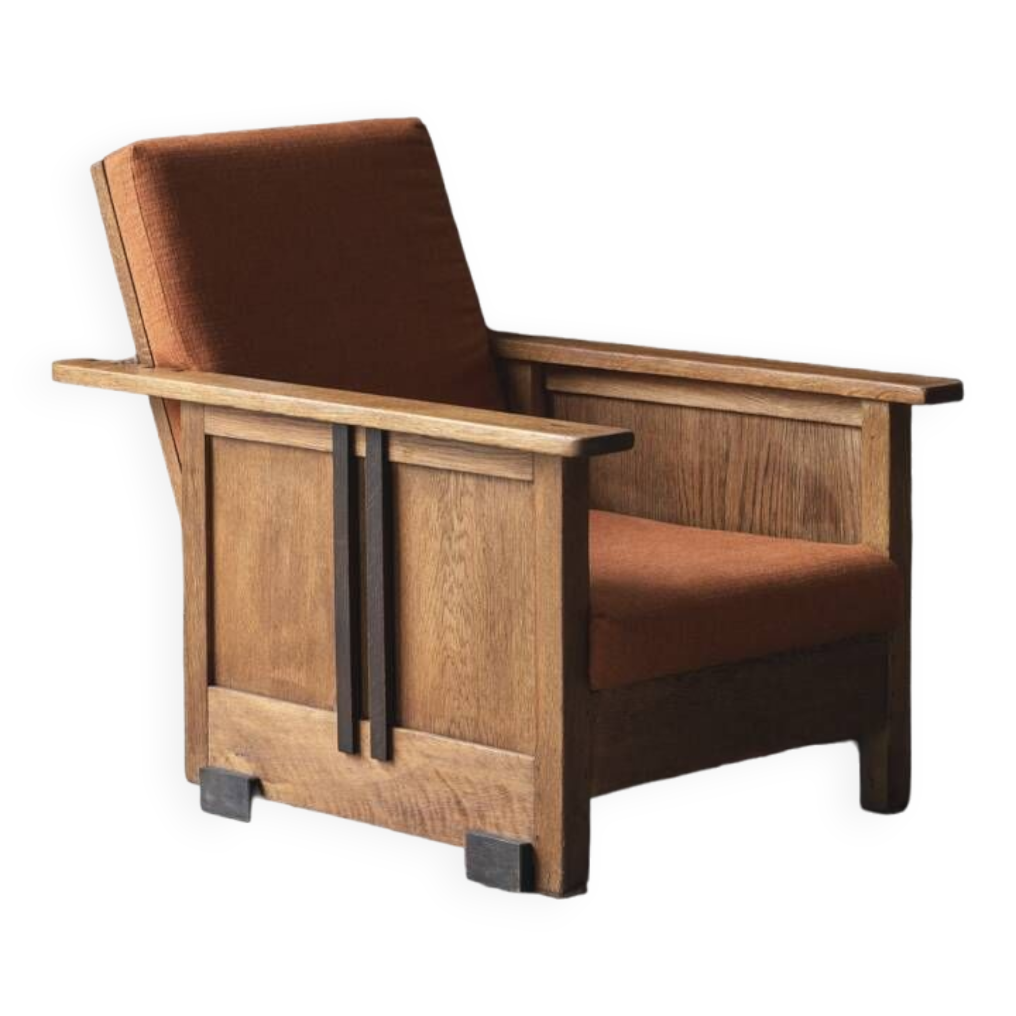 Reclining easy chair, Amsterdamse school, Dutch design, 1930s