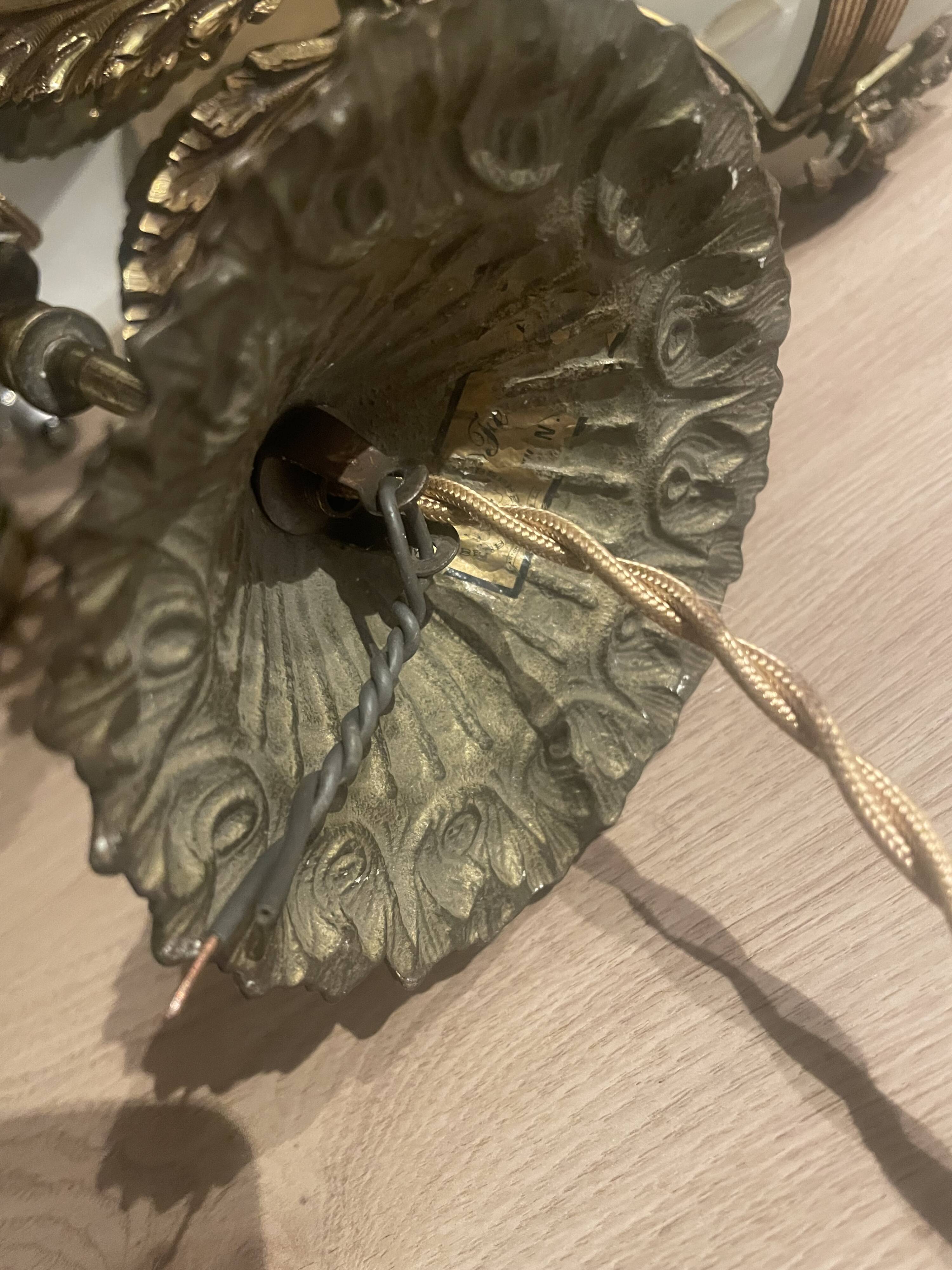 Bronze and polished glass suspension circa 1900