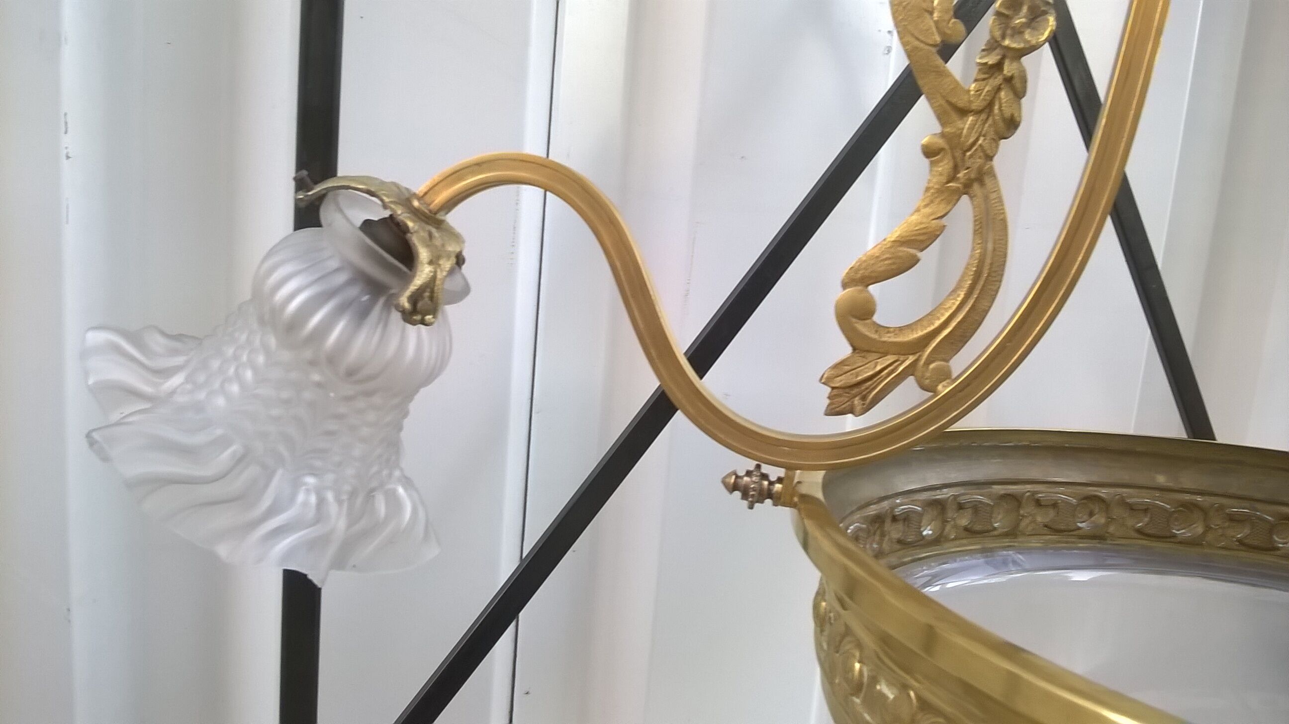 Brass Chandelier And Glass Paste Napoleon III