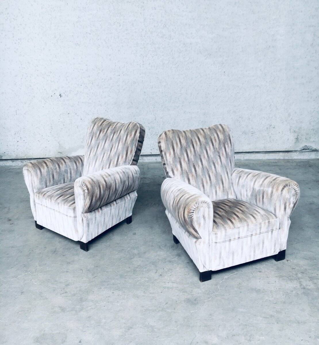 Set of Art Deco armchairs, Belgium, 1940s