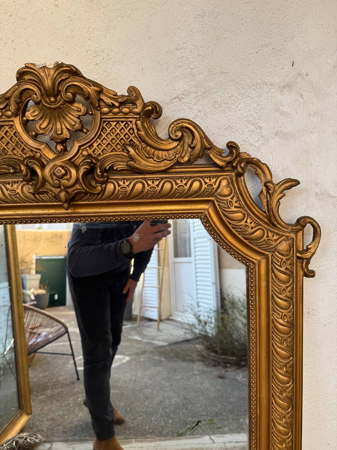 Old gold mirror