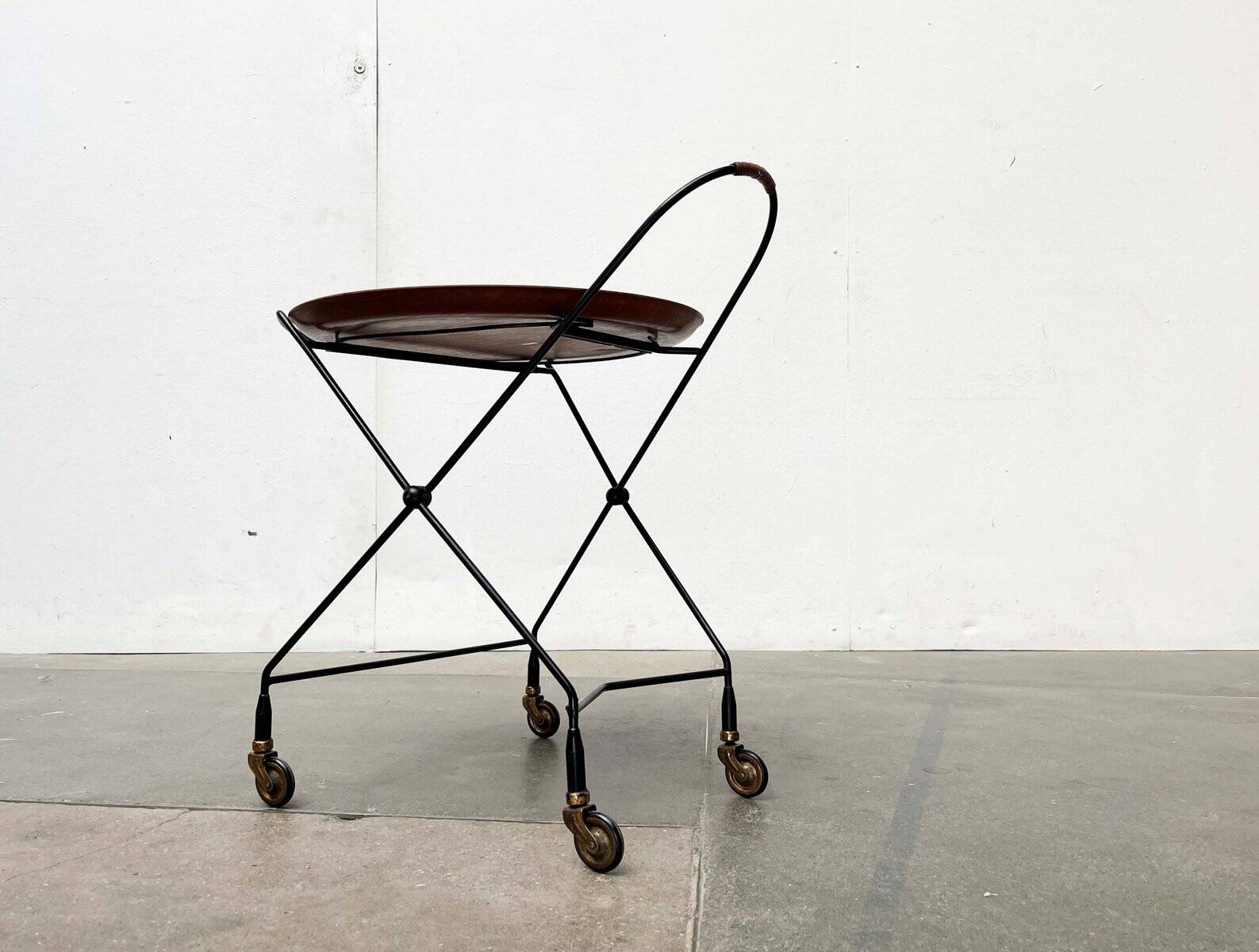 Modern folding teak trolley from the mid-century, Sweden, 1960s