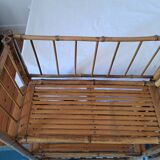 Pair of folding bamboo shelves