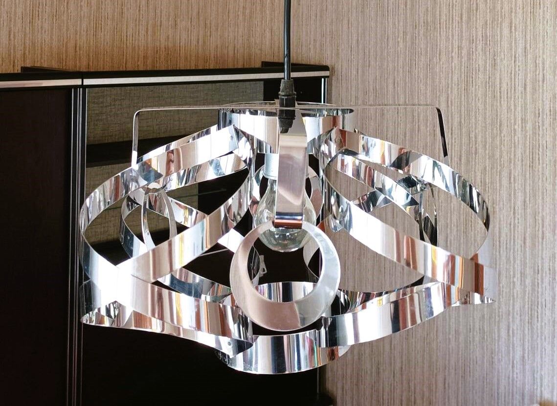 Vintage suspension in chromed metal 7o years