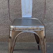 Pair of grey metal chairs