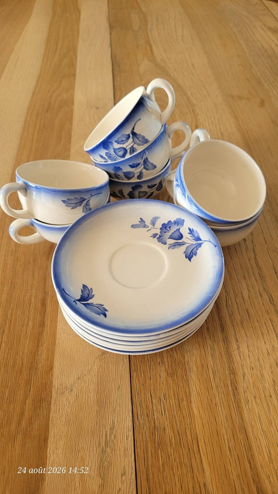 7 vintage cups and saucers