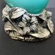 Art nouveau vase in opaline and tin