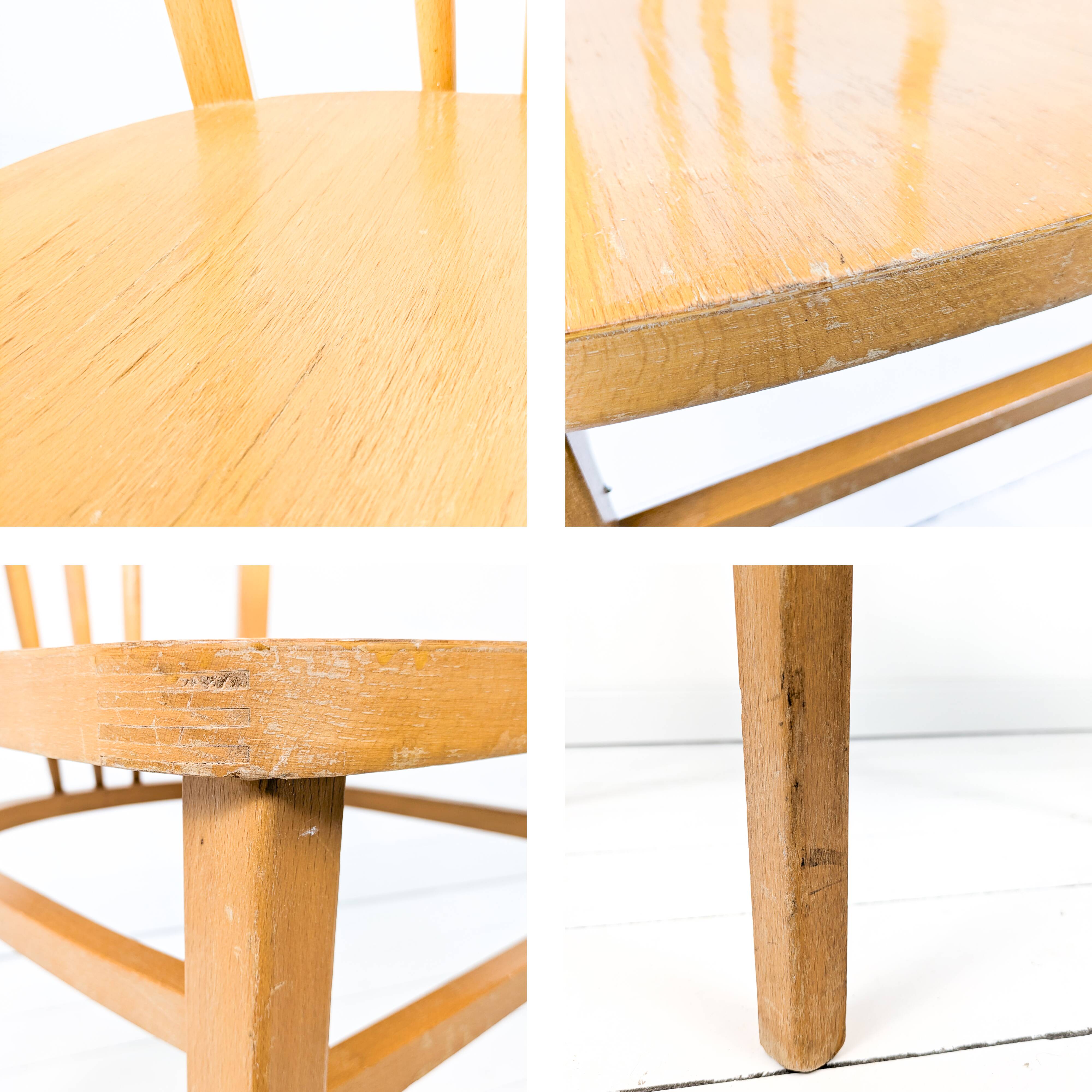 Frankfurt Chair Chaise en bois Salle à manger Cuisine Mid Century Vintage Chaise de cuisine stable R