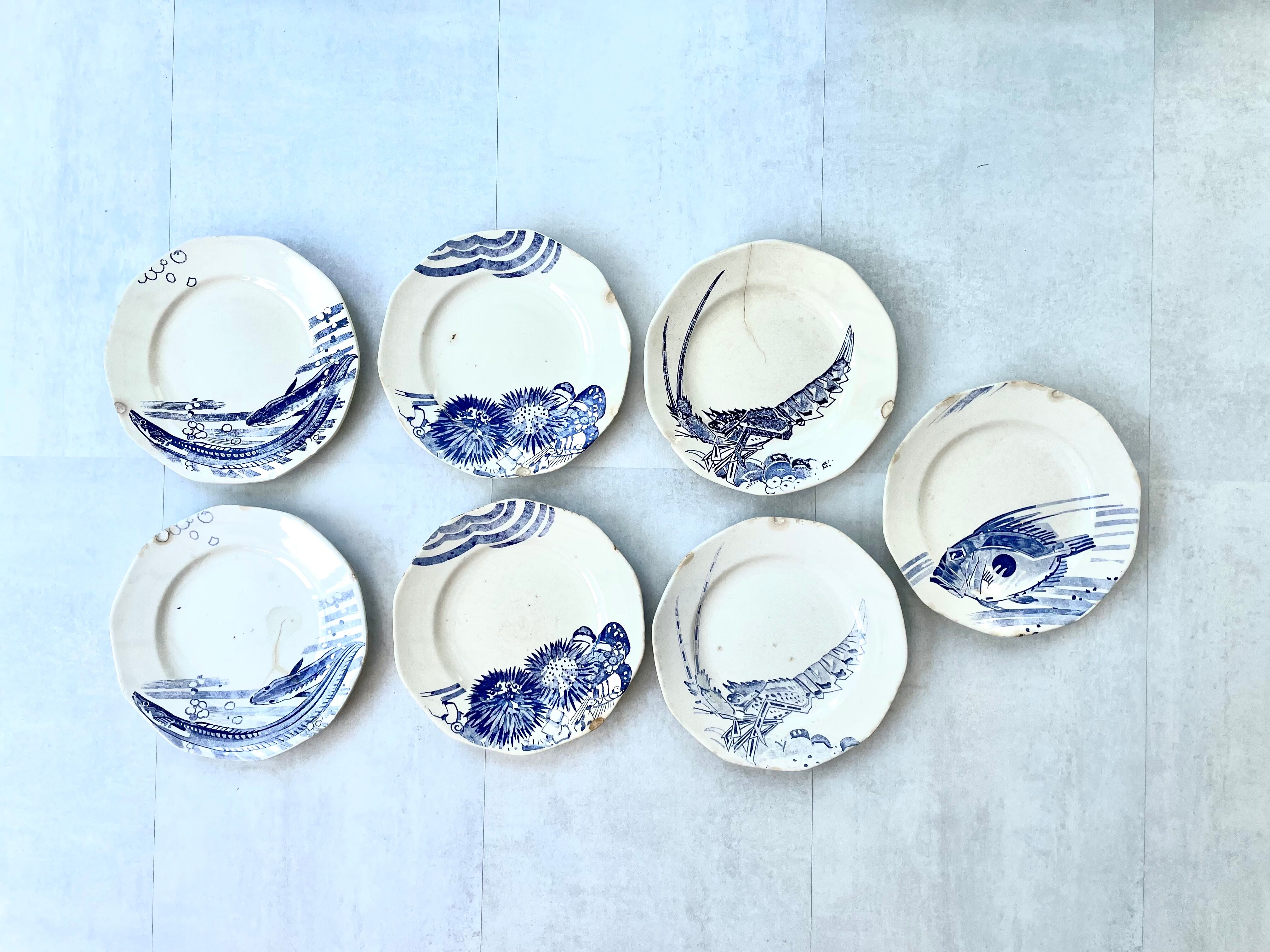 Suite of 7 plates - Mathurin Méheut