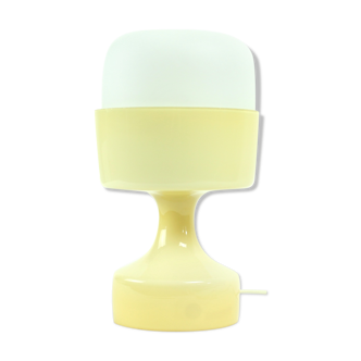 Table Lamp In White And Cream Opaline Glass By Ivan Jakes For Osvetlovací Sklo, Czechoslovakia 1970s