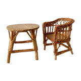 Vintage rattan furniture for doll