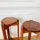 Pair of vintage pine top stools