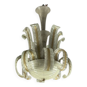 Lustre Vénitien En Verre De Murano Par Barovier Vers 1940